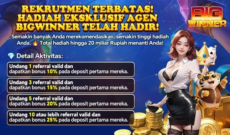 Rekrutmen Terbatas! Hadiah Eksklusif Agen BigWinner